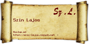 Szin Lajos névjegykártya